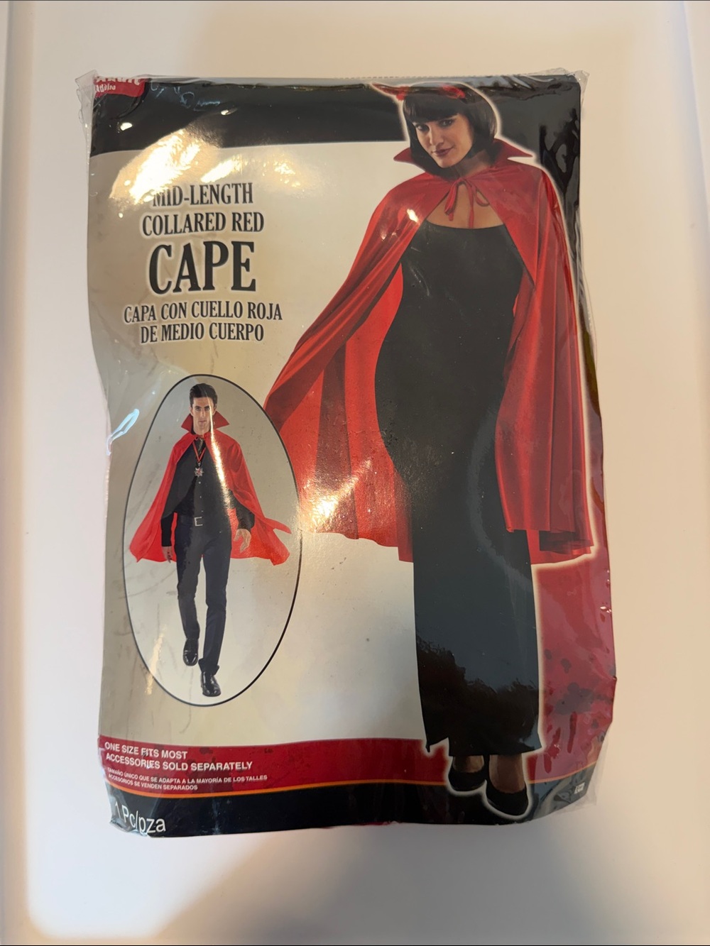 Party City Red Mid-Length Collared Cape